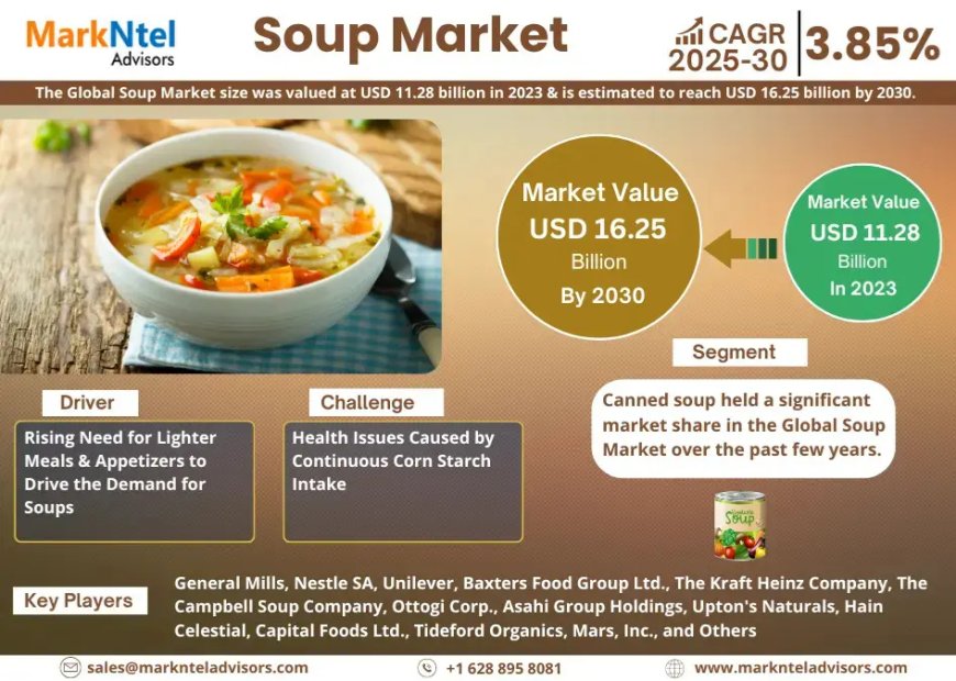 Soup Market Projected to Expand Rapidly with 3.85% CAGR by 2030